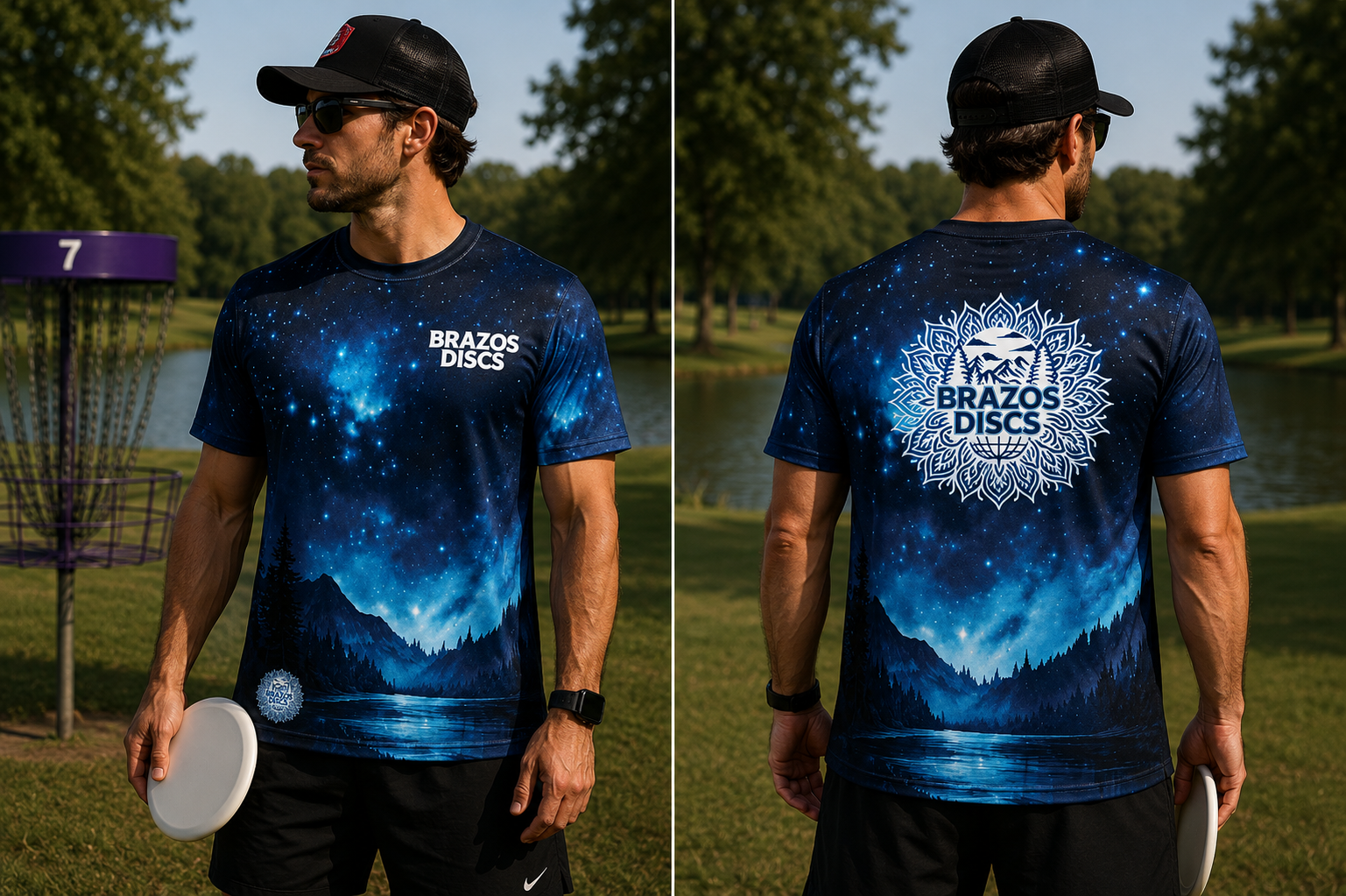 Brazos Discs Short Sleeve Blue Night Sky Jersey